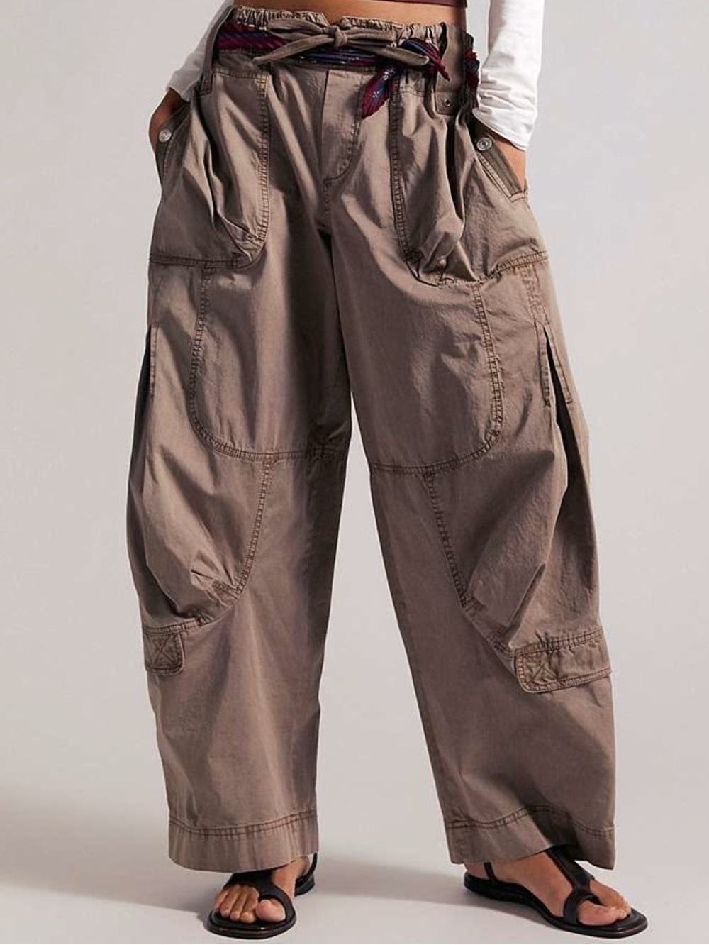 NWOT FREE PEOPLE Onset Pull-On Cargo Pants | Dusted Cocoa $148 SOLD OUT COLOR